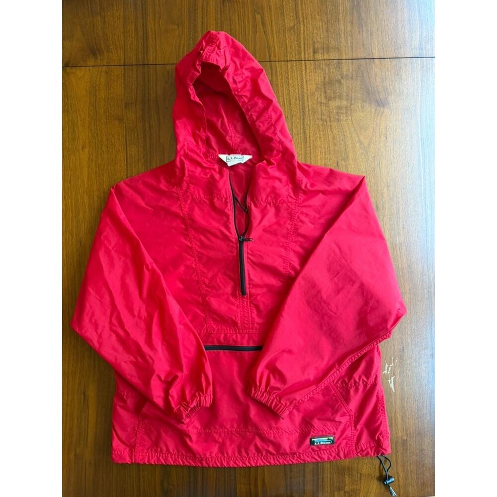 Vintage L.L.Bean Women's Red Anorak Pullover Windbreaker Jacket - Size L